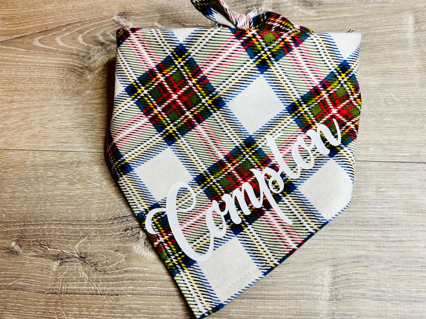 Personalized Dog Bandana, Plaid Dog Bandana, Custom Dog Bandana, Pet Bandana, Flannel Dog Bandana, Dog Scarf