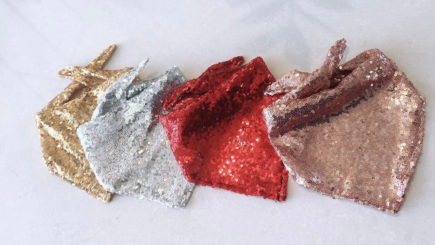 Rose Gold Sequin Dog Bandana, Dog Fashion, Dog Bandana, Pet Lovers, Sequin Dog Bandana, Dog Formal Wear, Valentine's Day