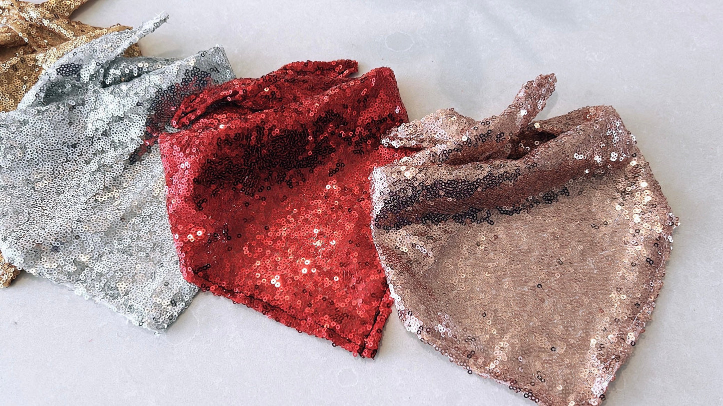 Rose Gold Sequin Dog Bandana, Dog Fashion, Dog Bandana, Pet Lovers, Sequin Dog Bandana, Dog Formal Wear, Valentine's Day