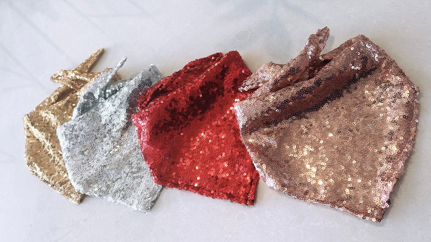 Rose Gold Sequin Dog Bandana, Dog Fashion, Dog Bandana, Pet Lovers, Sequin Dog Bandana, Dog Formal Wear, Valentine's Day