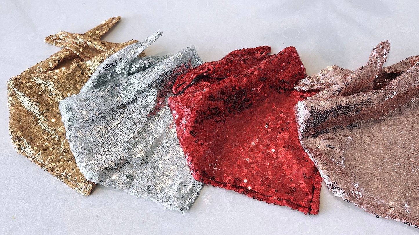 Rose Gold Sequin Dog Bandana, Dog Fashion, Dog Bandana, Pet Lovers, Sequin Dog Bandana, Dog Formal Wear, Valentine's Day